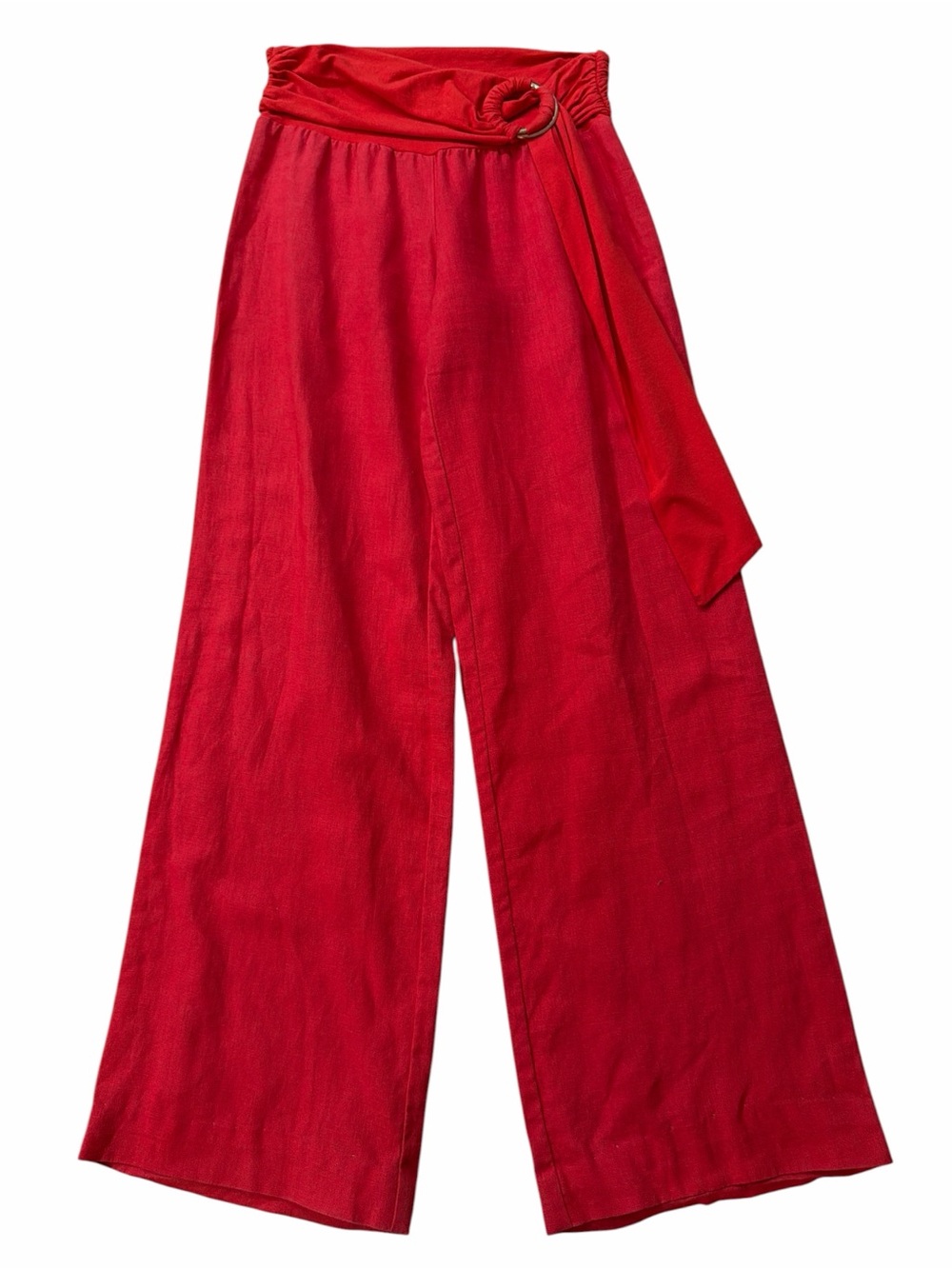 Marciano Red Linen Wide Leg Pants